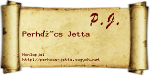 Perhócs Jetta névjegykártya